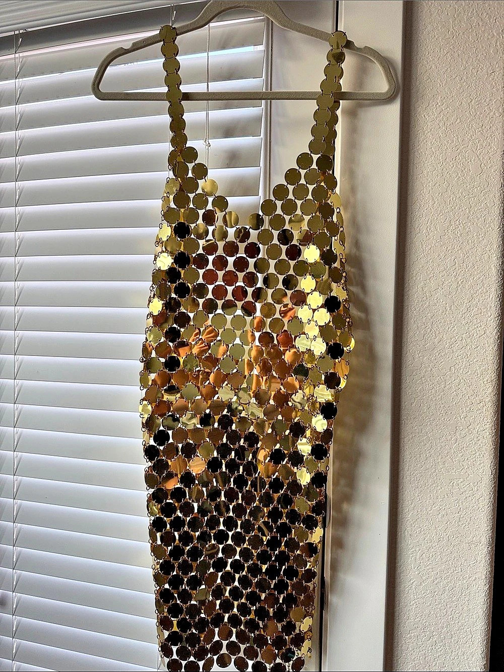 Gold Sequin Mini Dress Like New